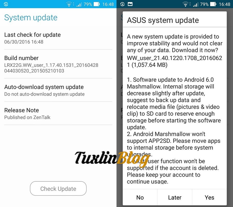 Cara Update Android Marshmallow di Asus Zenfone 2 Laser ZE550KL - Tuxlin  Blog