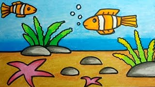 How To Draw Easy Sea Scenery Step By Step | Cara Menggambar Pemandangan Laut Yang Mudah - Kepotimes 180_X_320_jpg