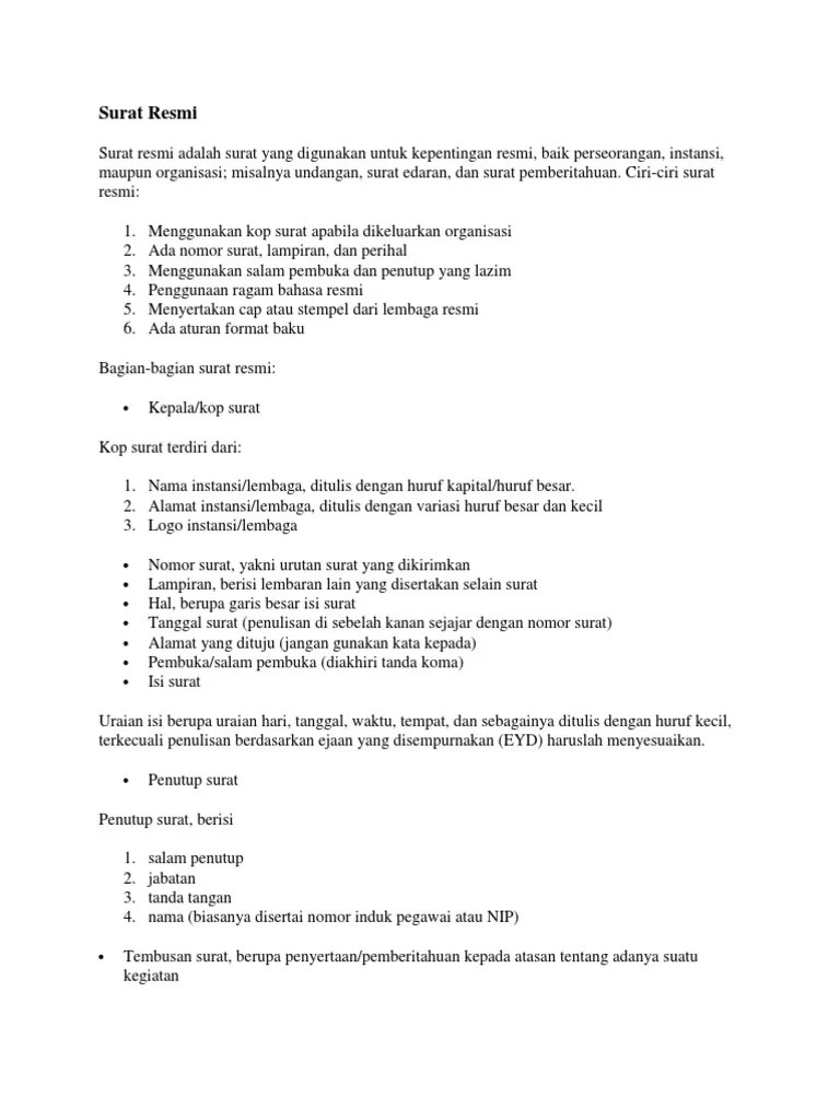 Ruang Ilmu: Kata Apa Yang Sering Digunakan Sebagai Salam Pembuka Surat Dinas  - Perbedaan Surat Resmi Dan Surat Tidak Resmi Bagian Dan Contoh  Belajarmandiriyuk Com / Menggunakan bahasa baku atau resmi sesuai eyd.