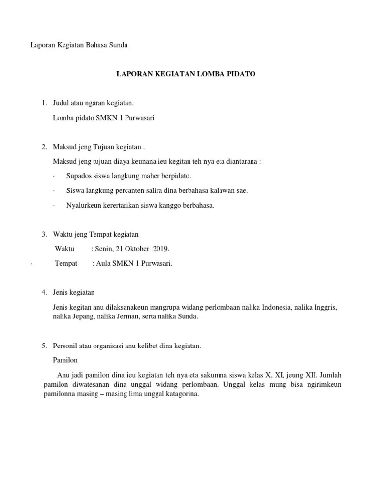 Contoh Laporan Kegiatan Maulid Bahasa Sunda - Hadza Property