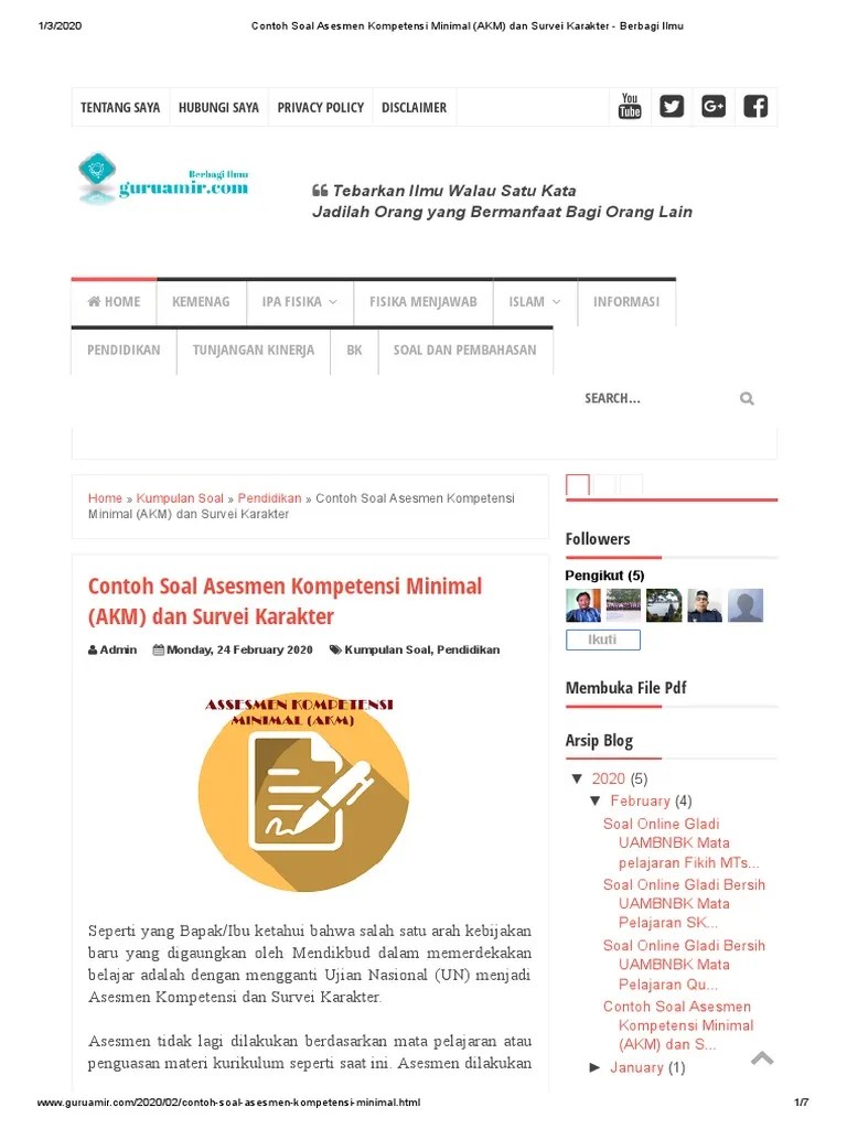 Contoh Soal Survei Karakter Sd Dan Jawabannya - 43+ Contoh Soal Survei  Karakter Sd Dan Jawabannya Gratis