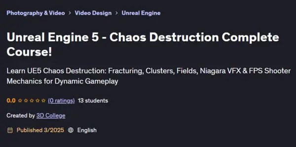 Unreal Engine 5 – Chaos Destruction Complete Course!