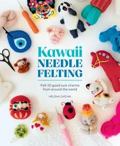 Kawaii Needle Felting Felt 20 good luck charms from around the world
