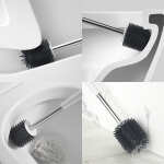 Cepillo Escobilla Limpia Inodoro Baño Silicona Autosecante - Imagen 6