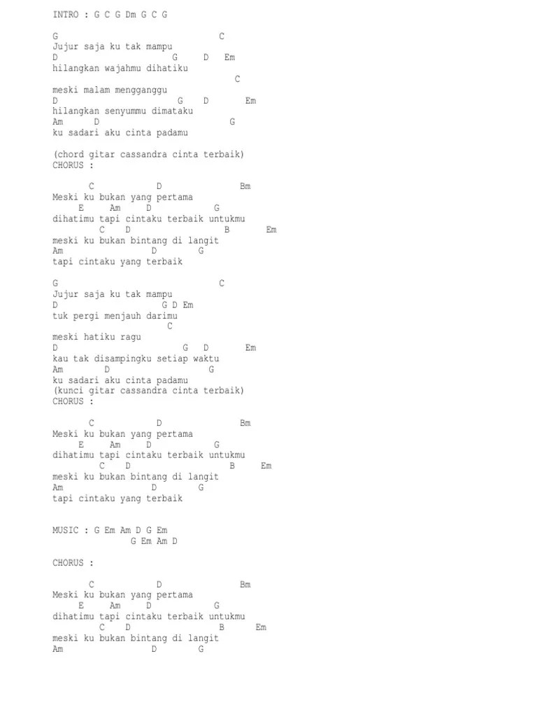 Paling Laju Meski Ku Bukan Yang Pertama Lirik Chordtela