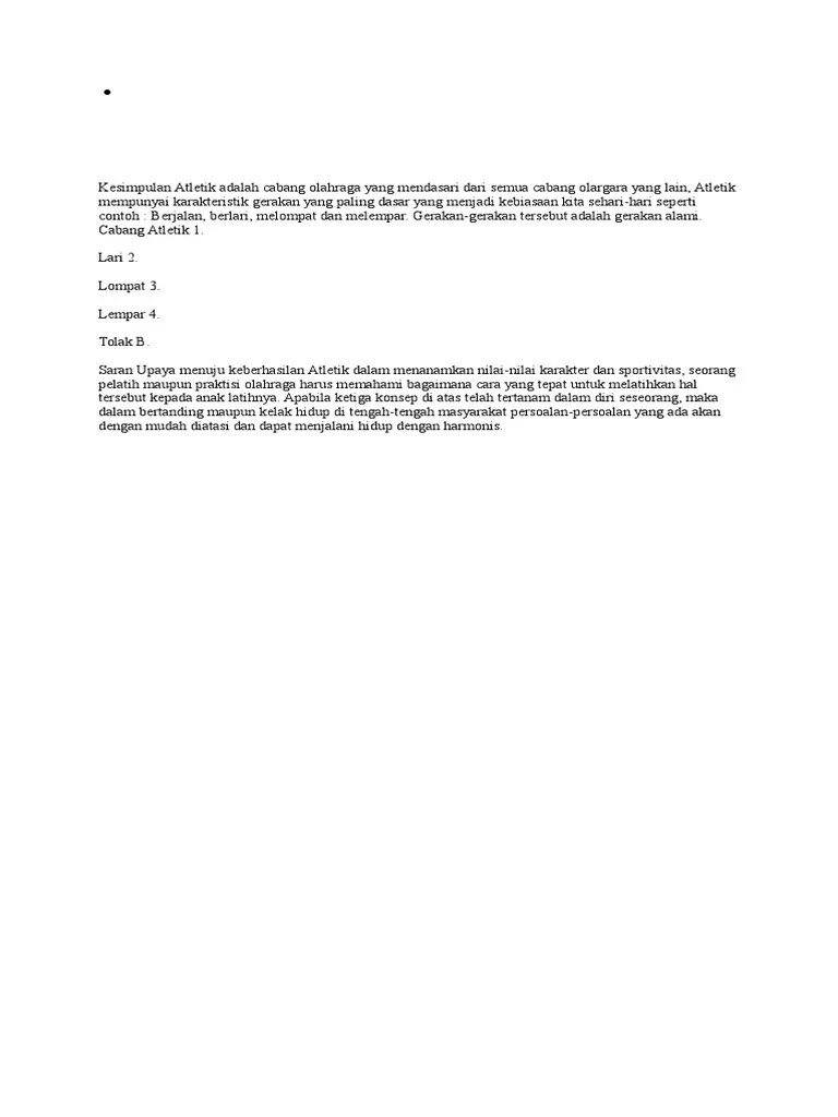 Contoh Makalah Olah Raga Atletik - Contoh Surat