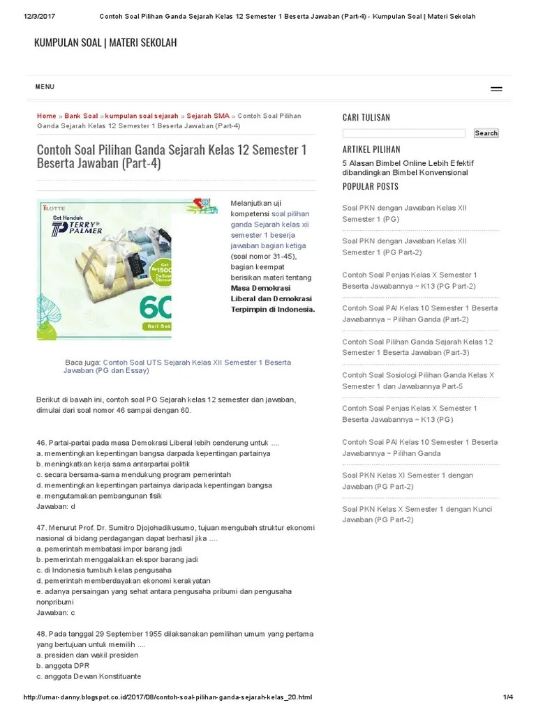 Contoh Soal Demokrasi Terpimpin Beserta Jawaban - Kumpulan Contoh Surat dan  Soal Terlengkap