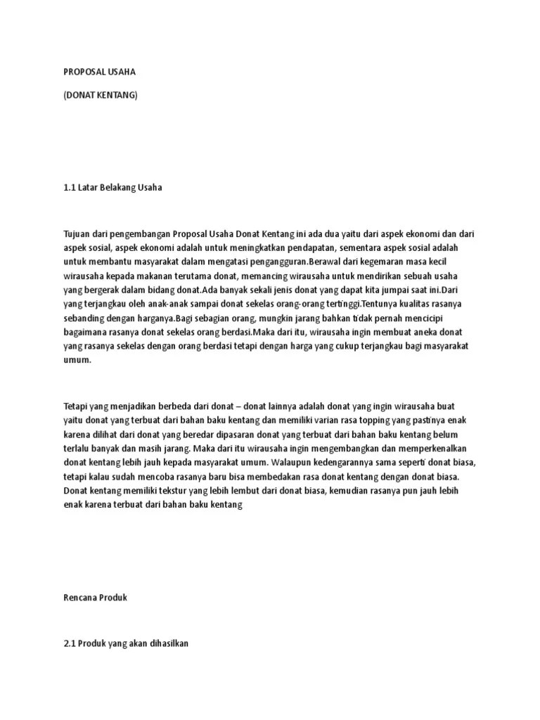 16+ Makalah Bisnis Plan Donat Kentang