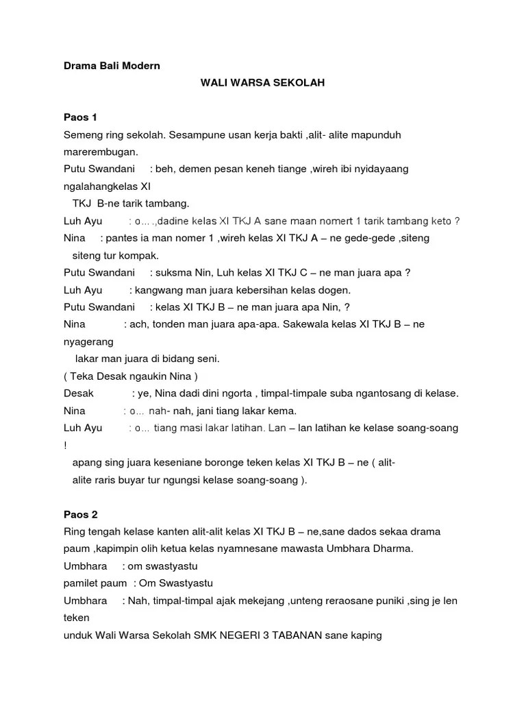16+ Makalah Drama Bali