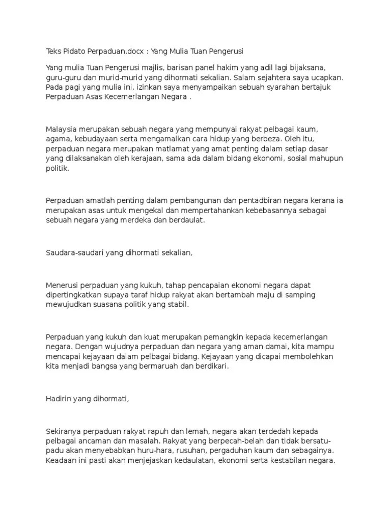 Contoh Pidato Bahasa Melayu Sekolah Rendah Yang Singkat