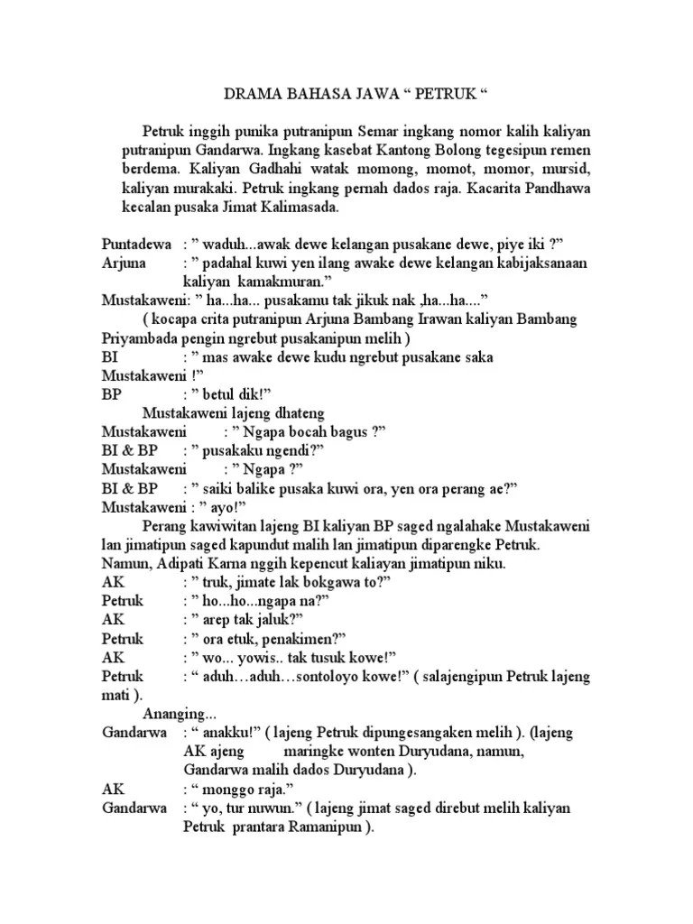 Contoh Naskah Drama Bahasa Jawa 7 Orang - Contoh Surat