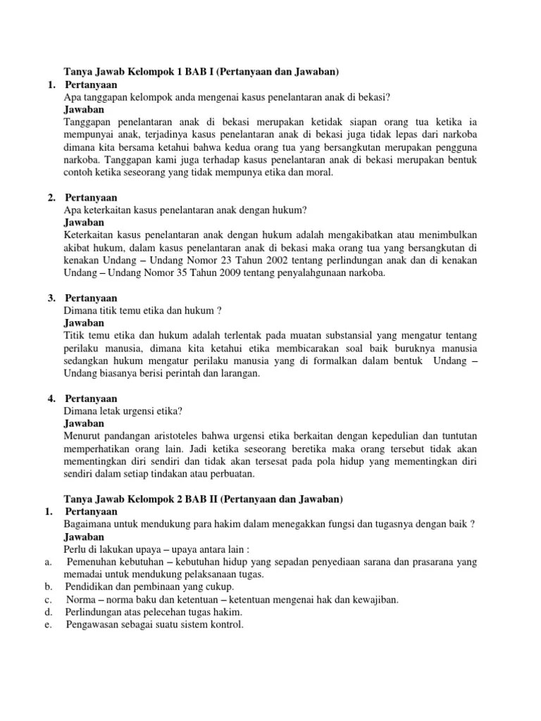 Soal Dan Jawaban Tentang Etika Profesi Hukum - Kumpulan Contoh Surat dan  Soal Terlengkap