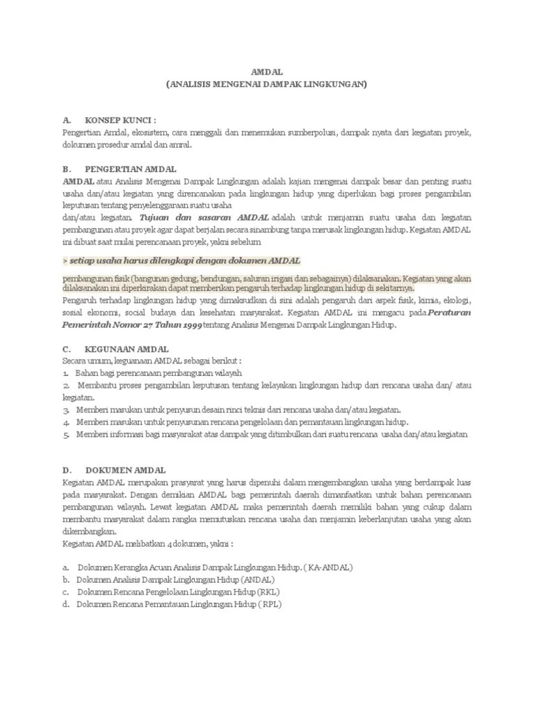 Dokumen Amdal Di Buat Saat - Contoh Surat