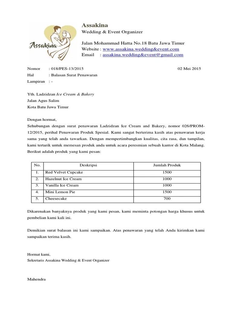 17+ Contoh Surat Penawaran Barang Beserta Balasan Nya