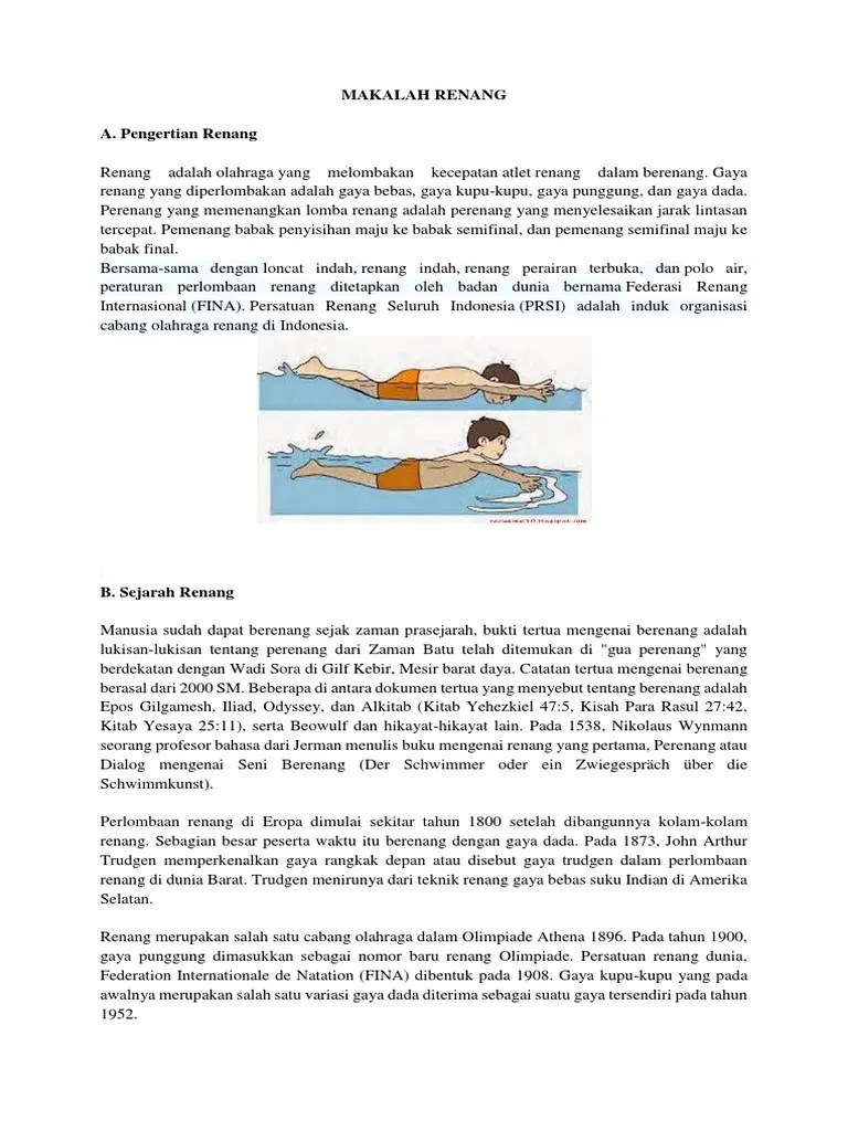 Makalah Singkat Renang Gaya Dada - Contoh Surat
