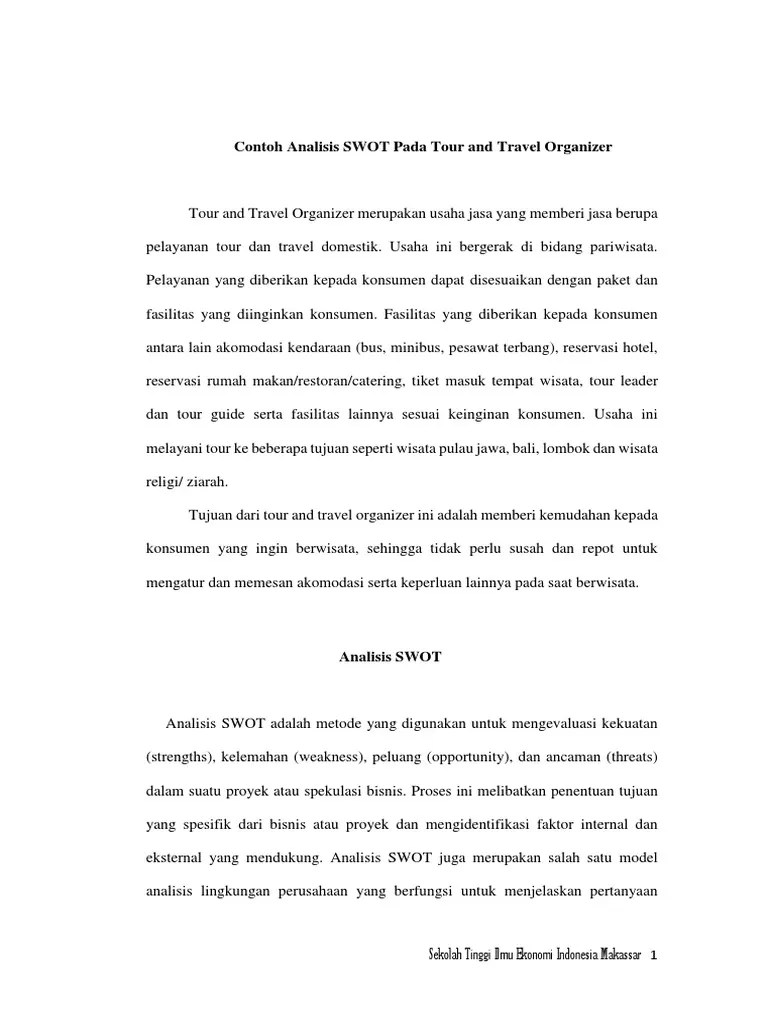 Contoh Makalah Bisnis Travel - Contoh Surat