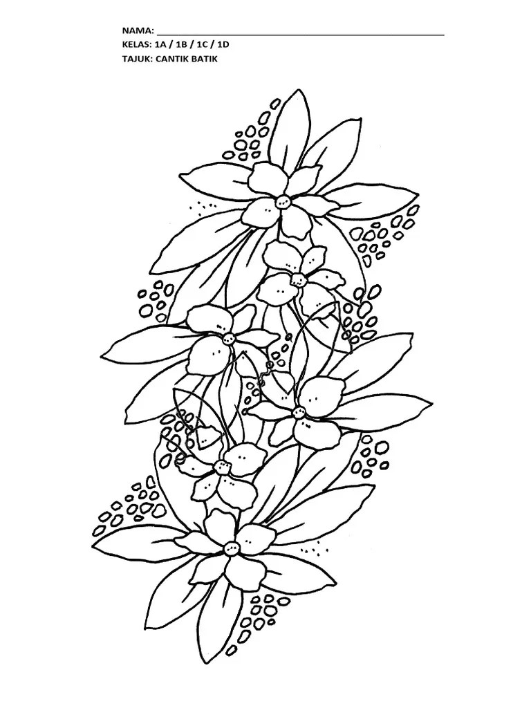 Mewarnai Gambar Batik Bunga – Kami