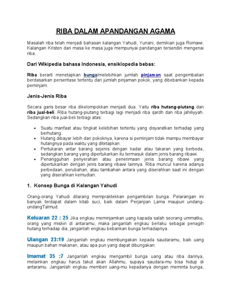 Soal Jawab Agama Tentang Riba - Kumpulan Contoh Surat dan Soal Terlengkap