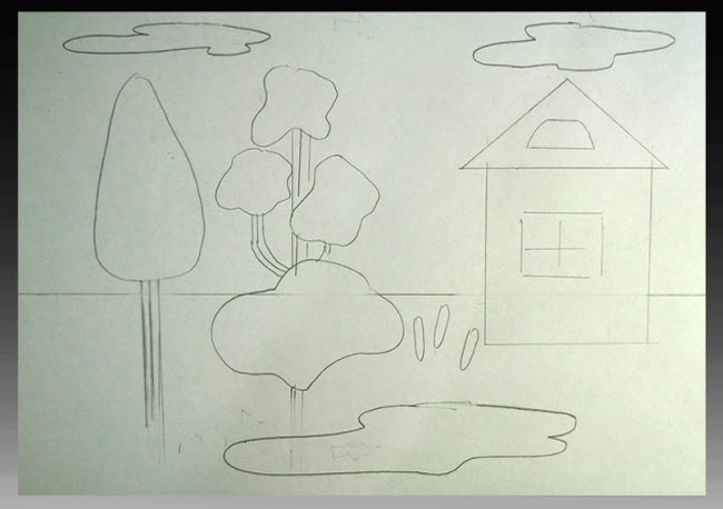 Cara Menggambar Rumah Di Kampung Dengan Pensil Langkah Demi Langkah, Untuk Anak-Anak. Rumah Kampung Yang Tidak Biasa (17 Foto) 458_X_650_jpg