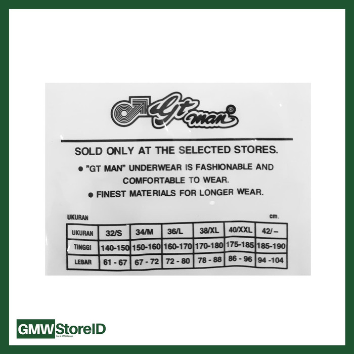 Celana Dalam CD Pria Besar Sempak Cowok GT Man Laki Laki Size L W210 | GMW  Store