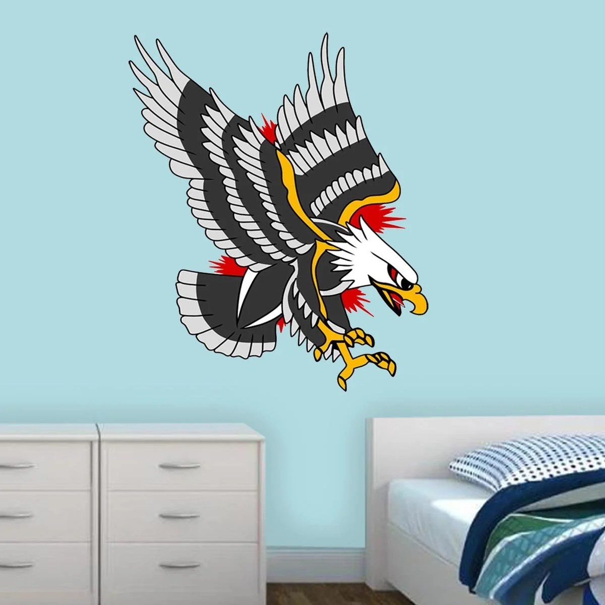 Vwaq Bald Eagle Vinyl Wall Decal - American Traditional Tattoo Wall Art Decor - At2 (22" H X 17" W) - Walmart.com 1200_x_1200_jpg
