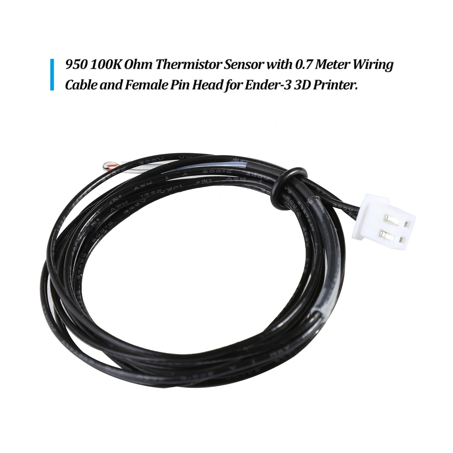 Creality 3d Ntc 3950 100k Ohm Thermistor Sensor With 0 7 Meter Wiring Cale And Female Pin Head For Ender 3 3d Printer Heatbed Hot End Replacement Part Walmart Com Walmart Com