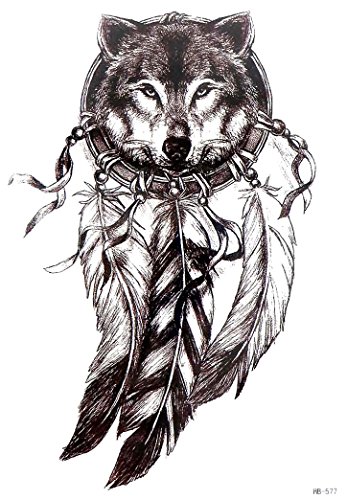 Dreamcatcher Wolf Halloween Large 8.25 Half-Sleeve Arm Tattoo Waterproof Face Decor | Walmart Canada 2000_x_2000_jpg