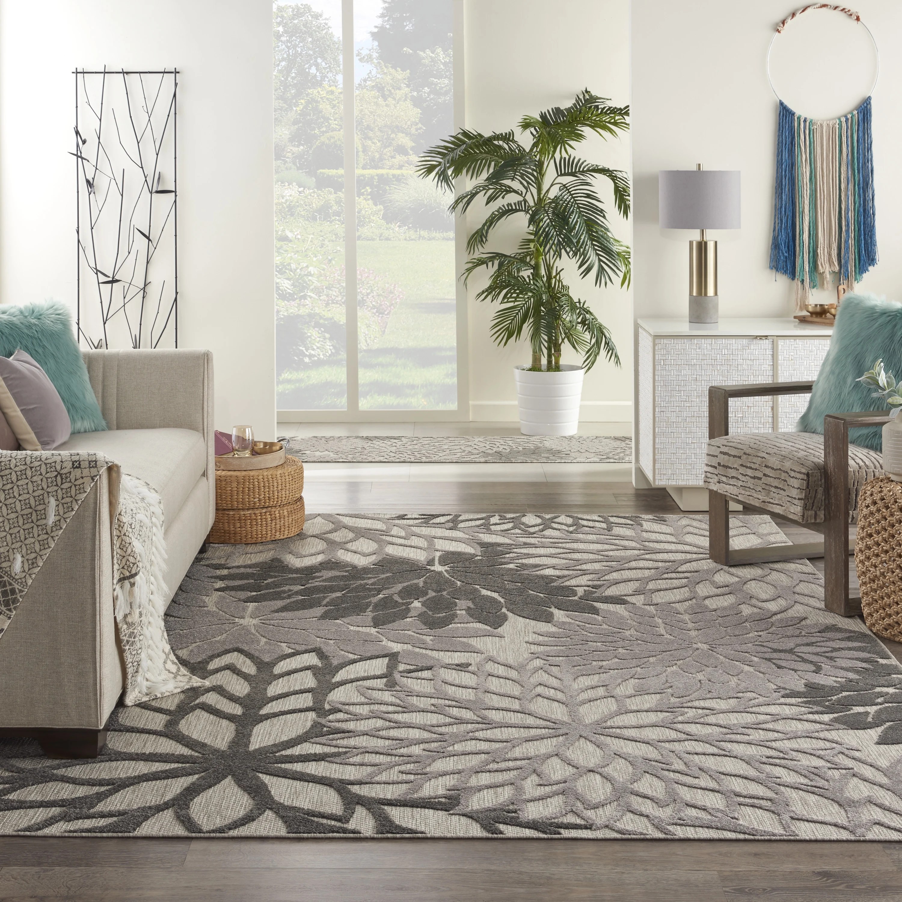Nourison Alh05 Aloha Silver Grey Area Rug 7 10 X 6 Free Shipping Nourison Aloha Indoor