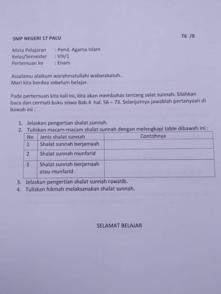 Shalat Sunnah berjamaah atau munfarid - Brainly.co.id