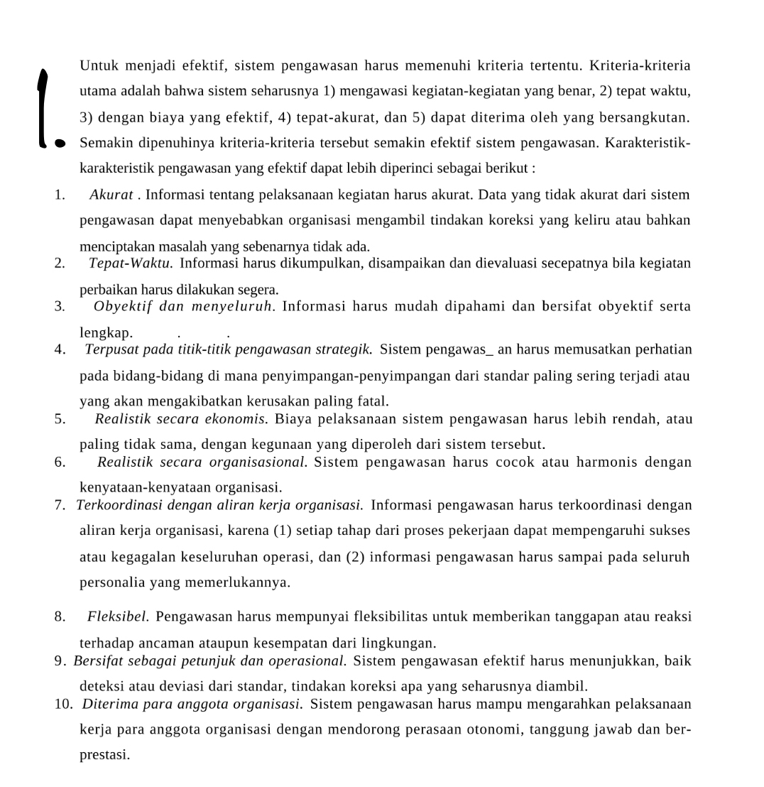 1. Sebutkan dan jelaskan karakteristik pengawasan yang efektif. 2. Sebutkan  dan jelaskan - Brainly.co.id