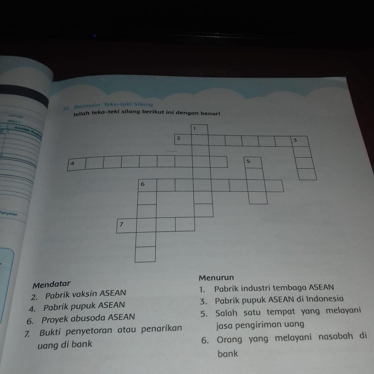 isilah teka teki silang berikut ini dengan benar ??? mendatar menurun 2. 1.  4. 3. 6. 5. 7. 6. pls - Brainly.co.id