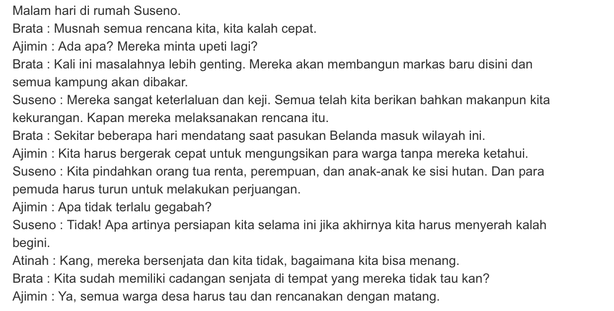 Buatlah Naskah Drama tema cinta tanah air atau perjuangan - Brainly.co.id