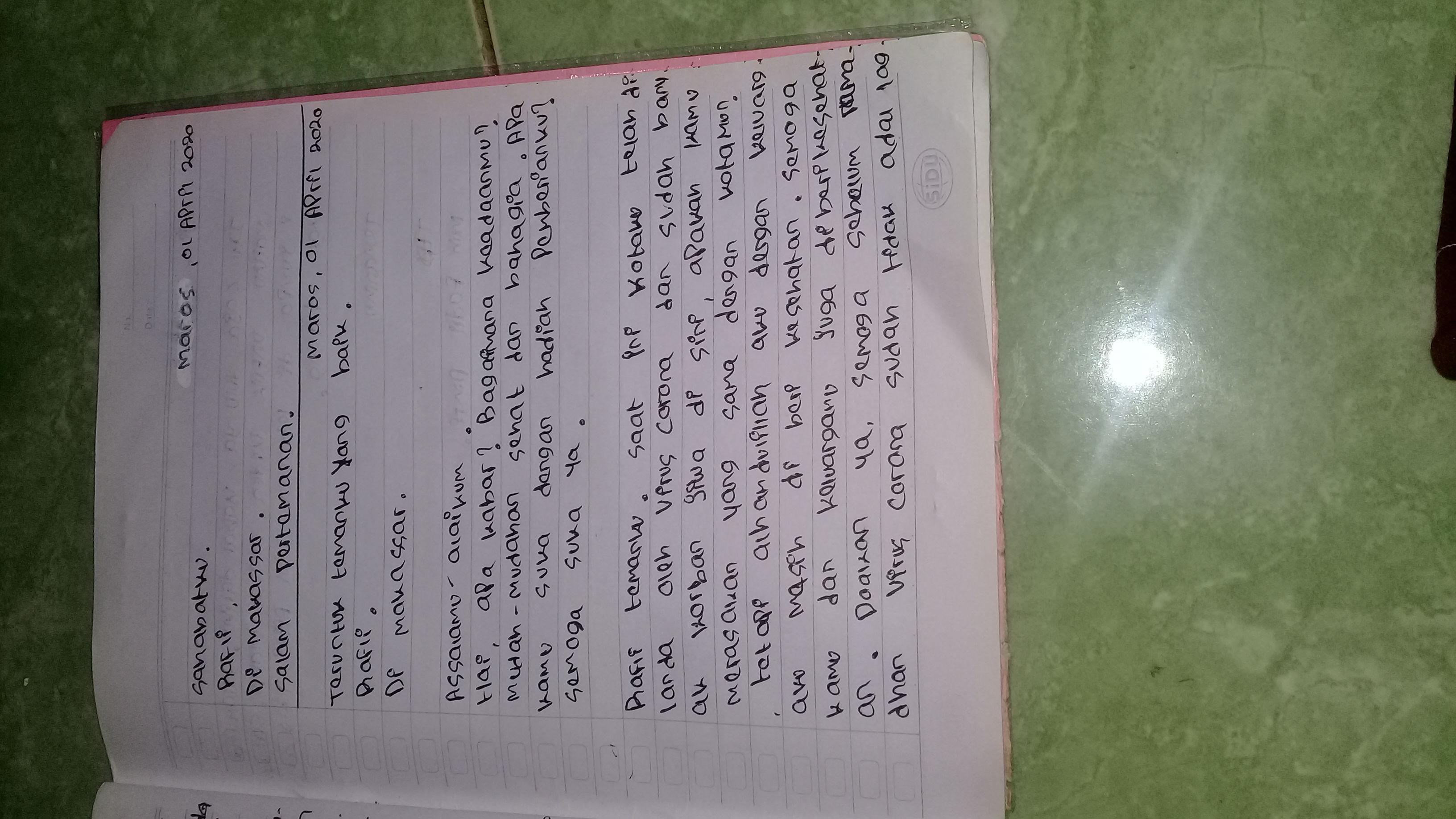 buatlah surat pribadi untuk sahabat yang berada di daerah yang terpapar  virus corona !?? - Brainly.co.id