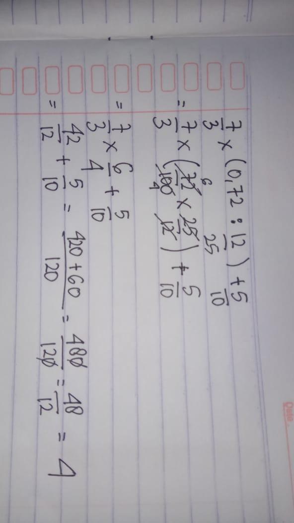 7/3×(0,72:12/25)+5/10= tolong di jawab ​ - Brainly.co.id