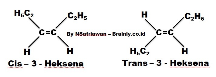 gambar struktur = trans 3 heksena itu gimana? - Brainly.co.id