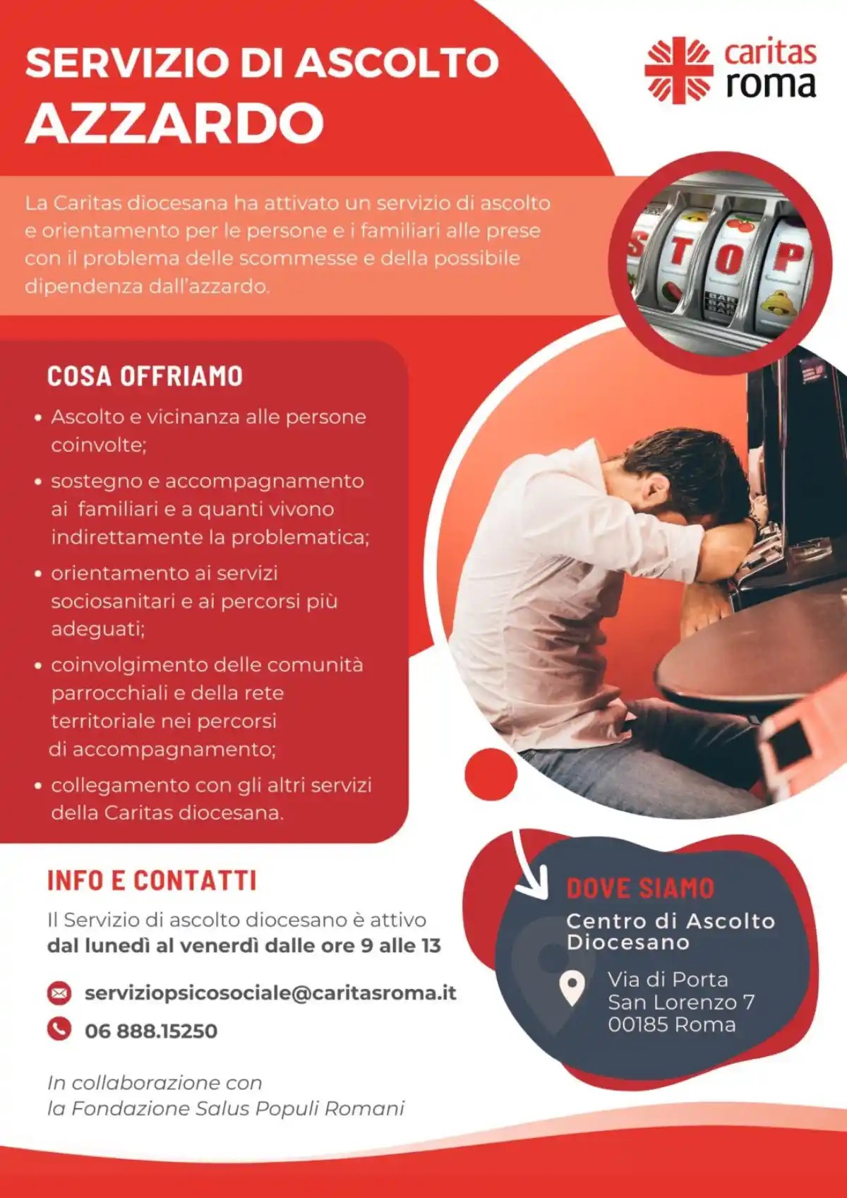 Servizio di ascolto gioco d'azzardo Caritas
