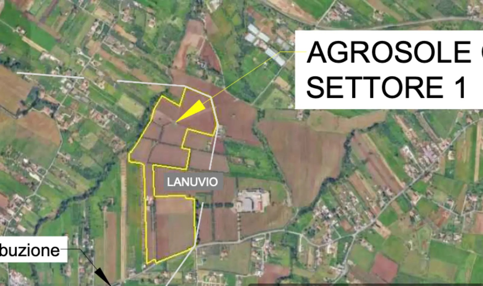 Il terreno di Lanuvio, foto rendering estratta dal progetto
