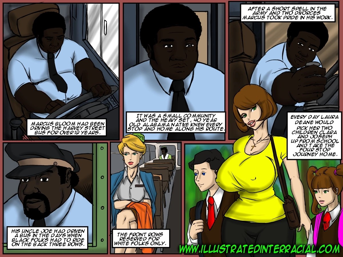 illustrated interracial- Back Of The Bus - Porn Cartoon Comics Interracial comix collection 20161