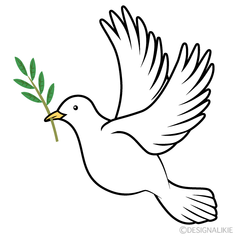 Dove with olive branch clip art