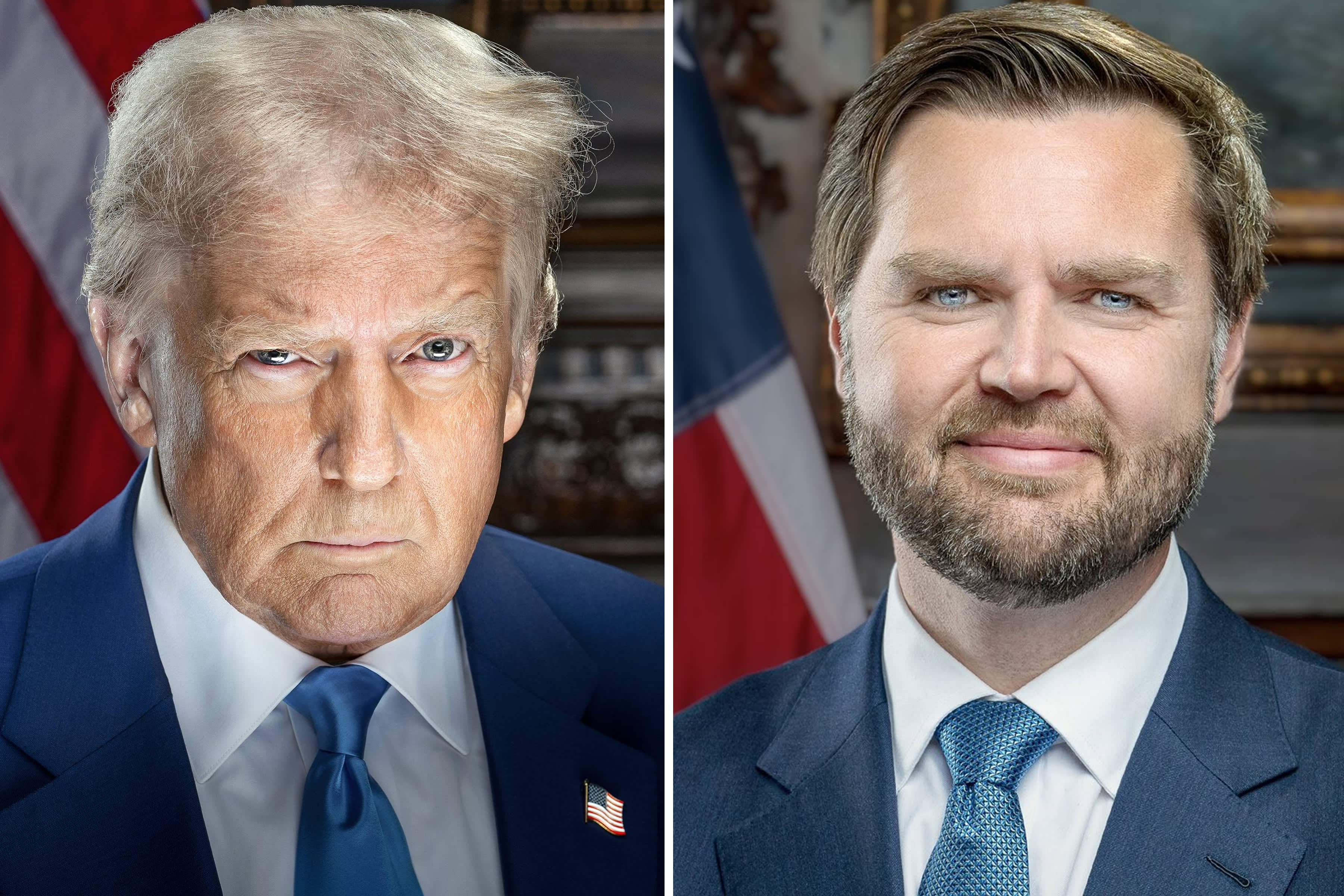 Trump, Vance official portraits released