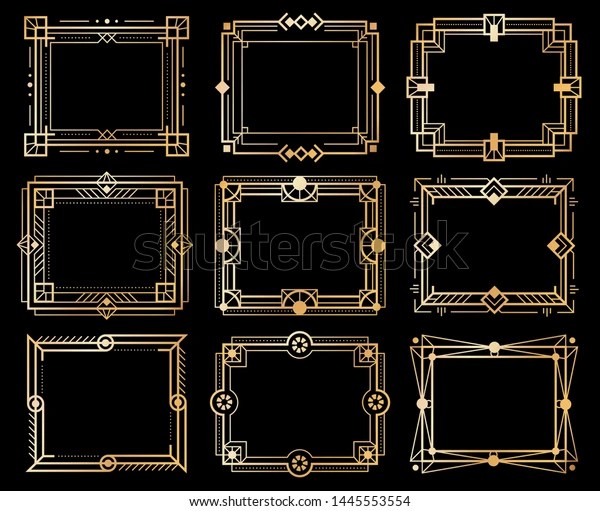 Art Deco Frames Gold Deco Image Stock Vector Royalty Free 1445553554