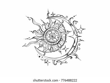 Sun Moon Tattoos Images, Stock Photos & Vectors | Shutterstock 280_x_367_jpg