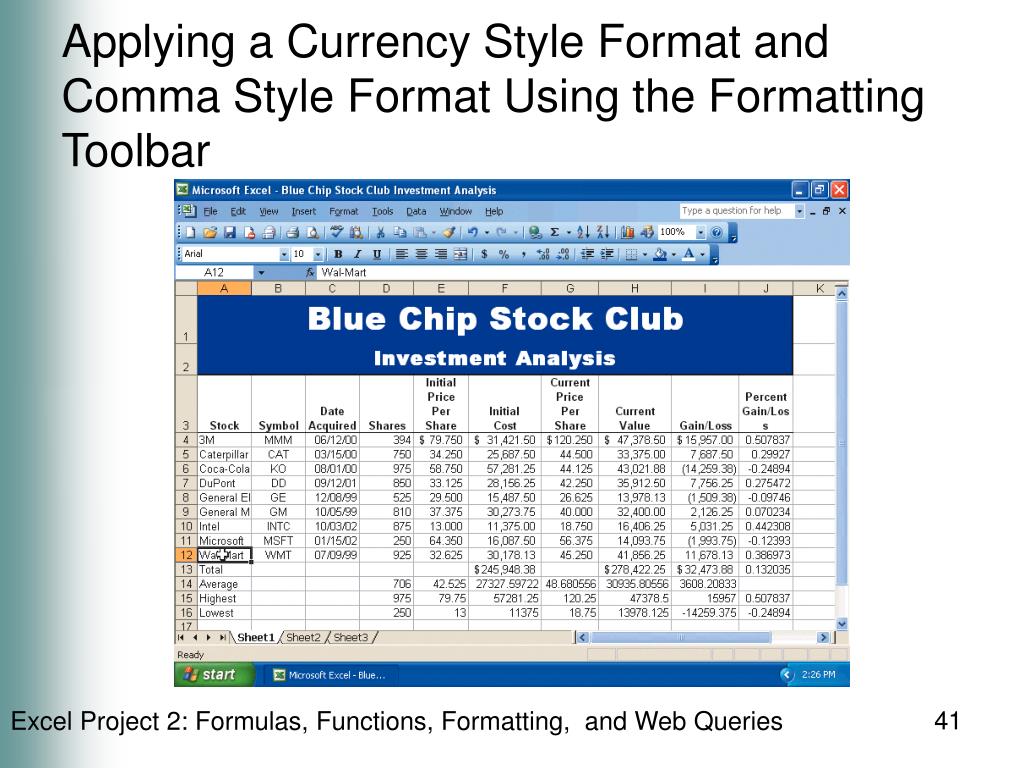 PPT - Excel Project 2 PowerPoint Presentation, free download - ID:268223