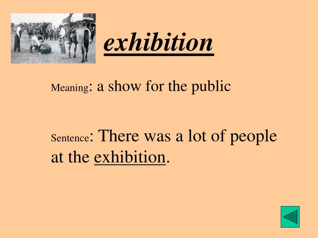  Meaning of exhibition