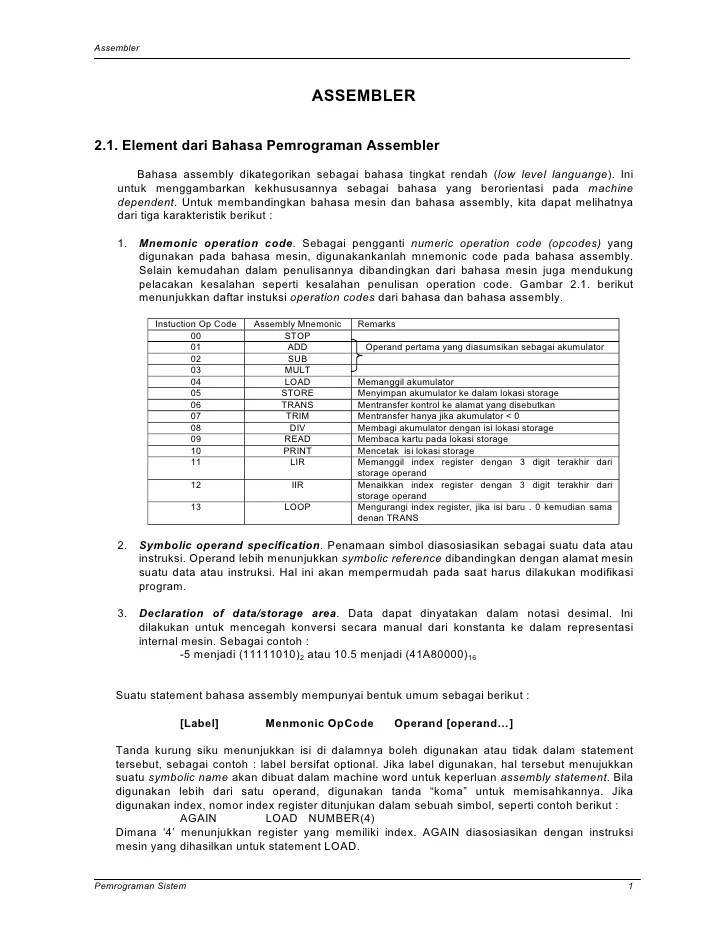 Assembler 1