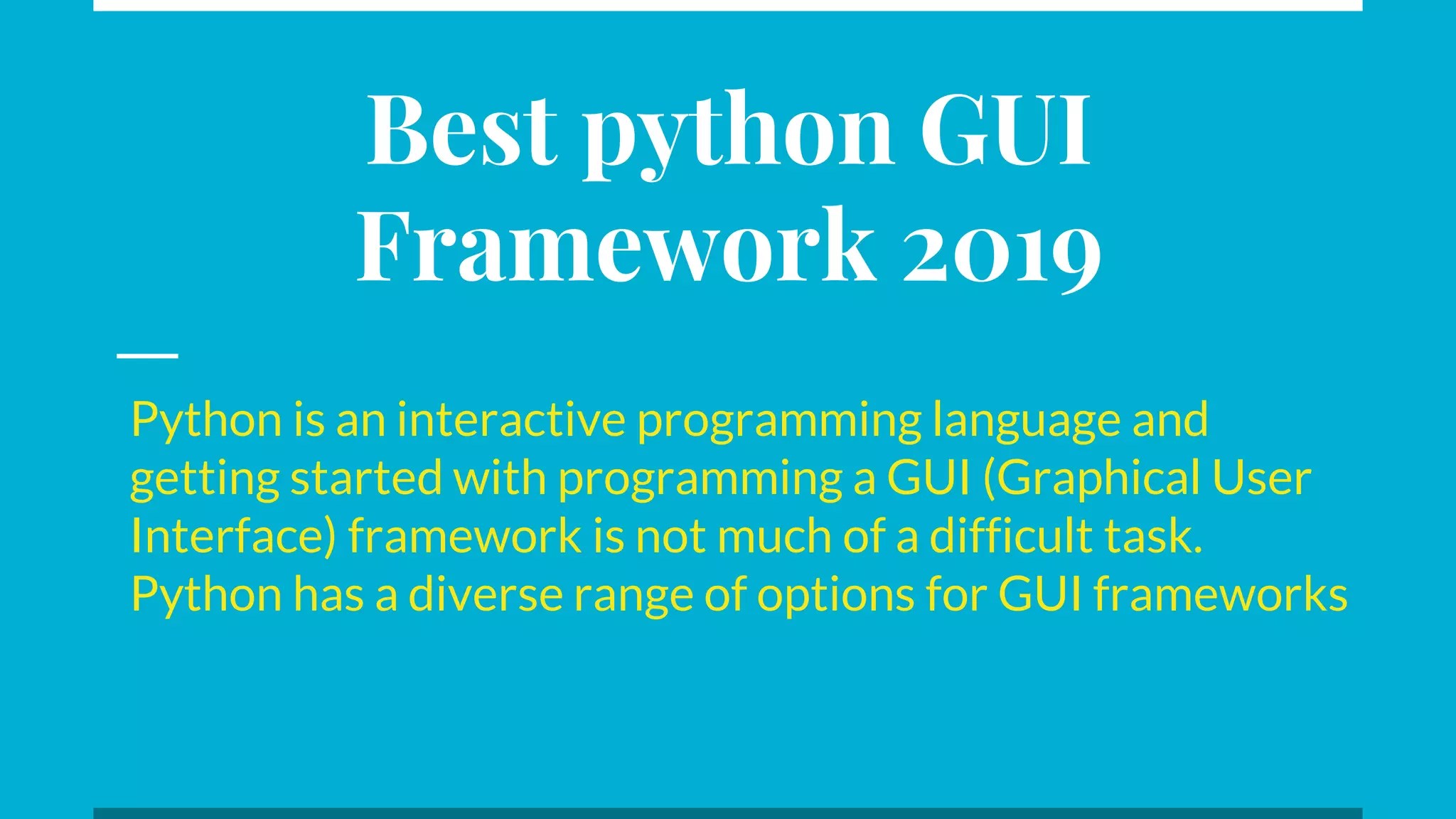 Best Python Gui Framework