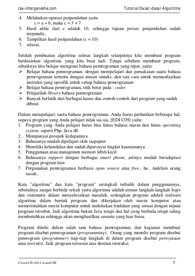 Dasar Algoritma