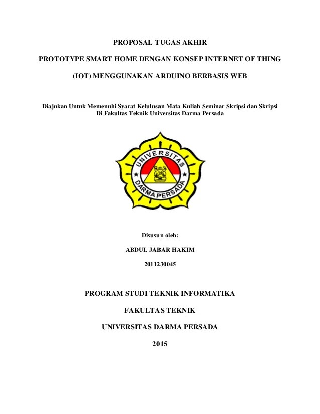 PROTOTYPE SMART HOME DENGAN KONSEP INTERNET OF THING (IOT) MENGGUNAKA…