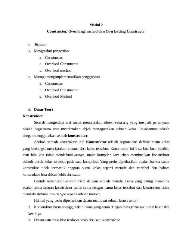 Modul prak2 constructor dan overloading