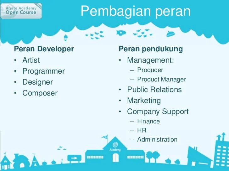 Agate Academy Open course 02 - Peran dalam game developer